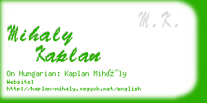 mihaly kaplan business card